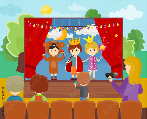 Children in Costumes Performing Theater
