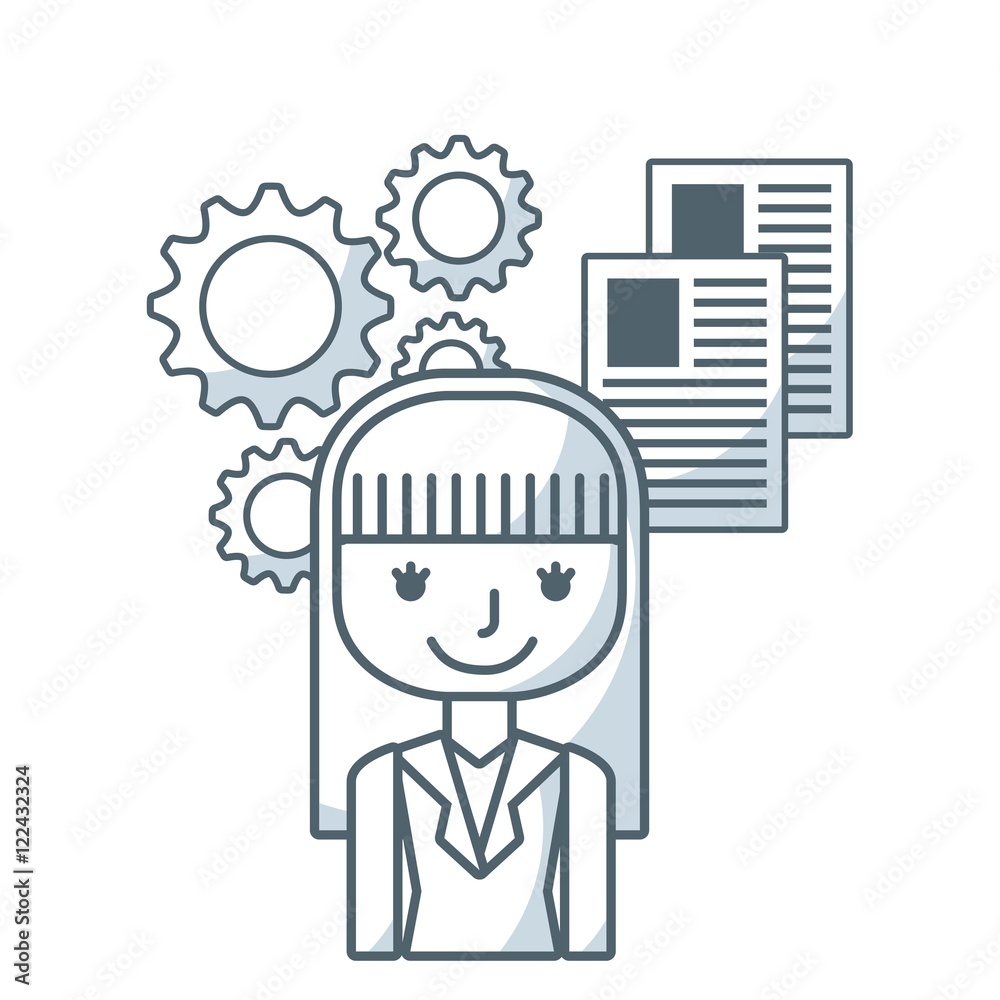 business person with set line icons vector illustration design business person with set line icons vector illustration design