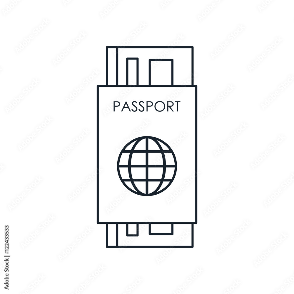 Passport with global sphere icon. Travel trip and airport theme. Isolated design. Vector illustration Passport with global sphere icon. Travel trip and airport theme. Isolated design. Vector illustration