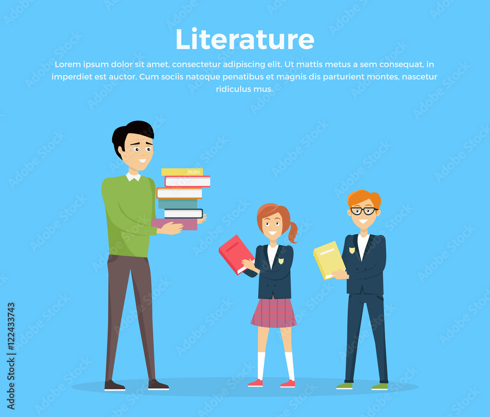 Literature Reading Concept Vector Illustration. Literature Reading Concept Vector Illustration.