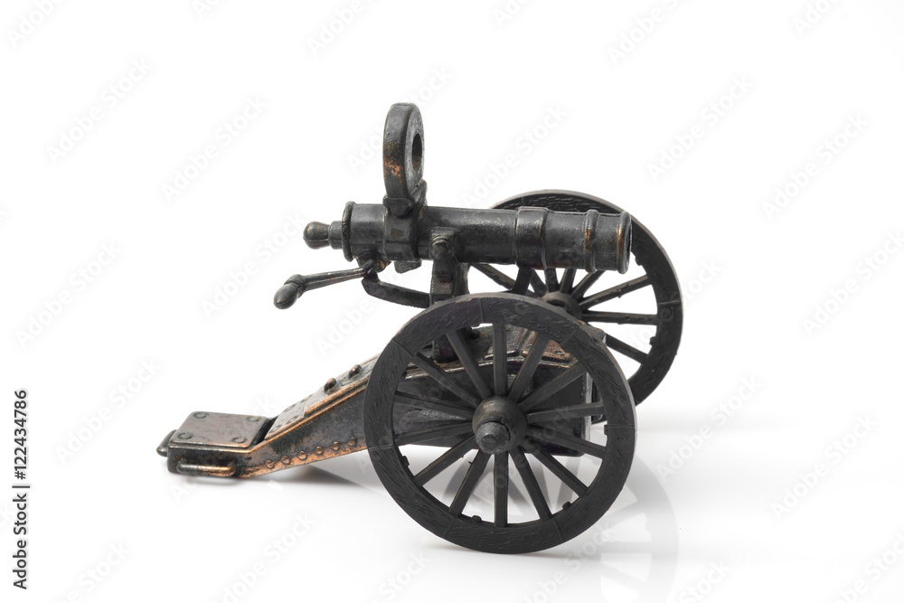Fototapeta Toy cannon / Vintage toy, cannon on white background.