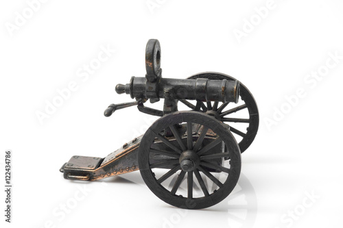 Toy cannon / Vintage toy, cannon on white background.