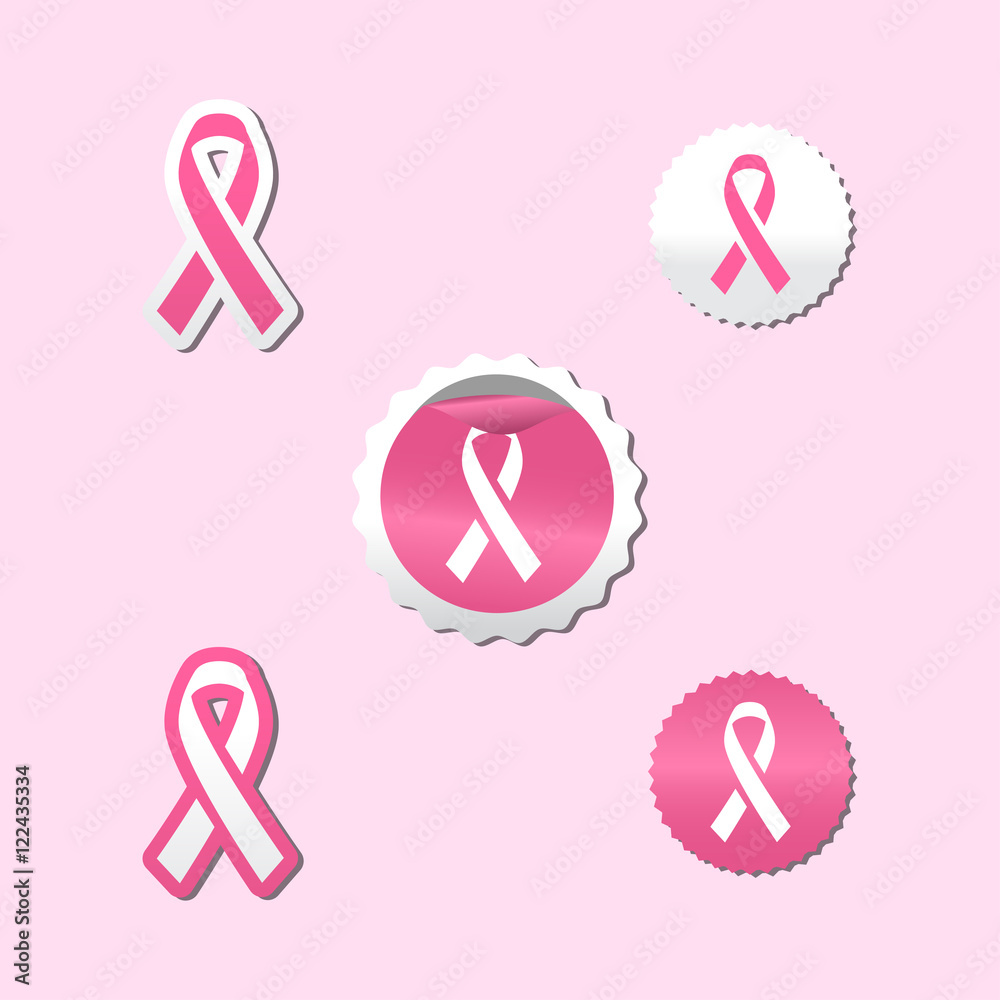Breast Cancer sticker. pink ribbon