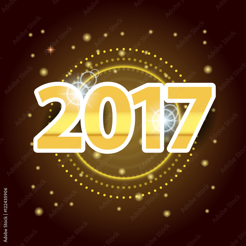 Happy New Year 2017 background. Calendar template