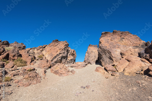 Teide National park valley, volcanic landscape, Tenerife, Canary island, Spain.