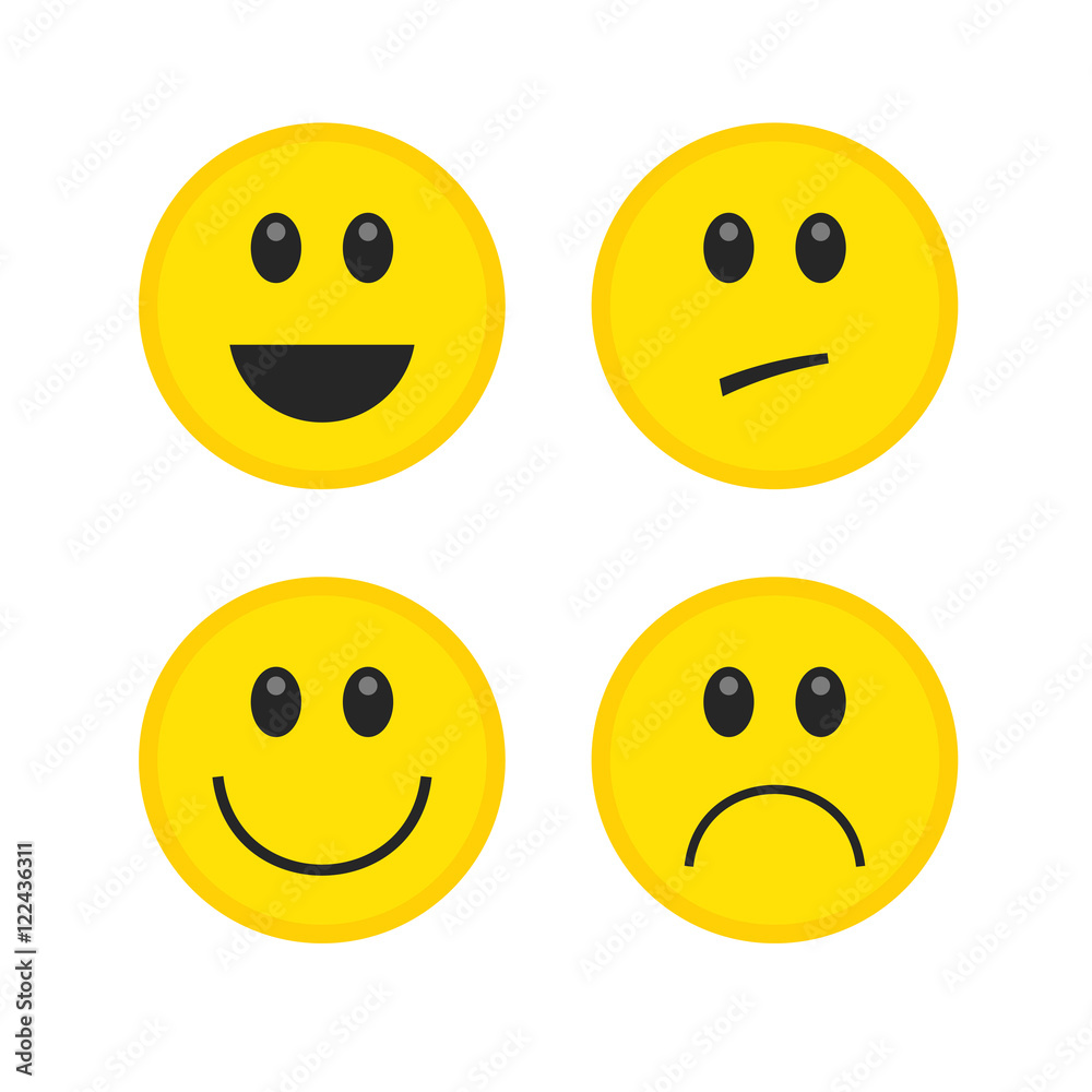 Fototapeta premium Emoticon. Vector style smile yellow face icons