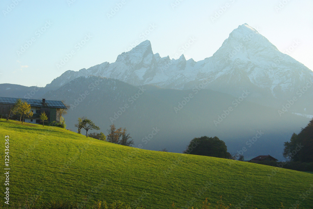 The Watzmann from the meadows of Berchtesgaden
