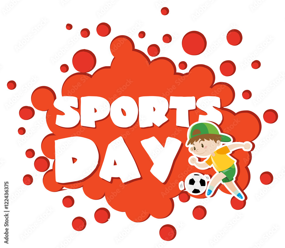 Fototapeta premium Poster design with sports day theme
