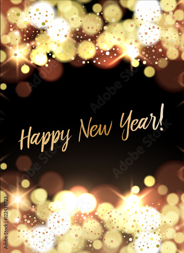 Happy New Year card, sniny background