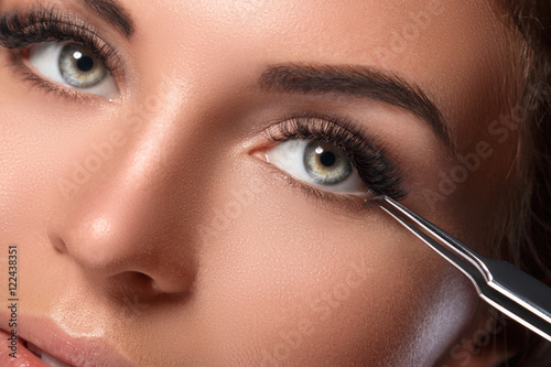 Beautiful woman with eyelash extension photo