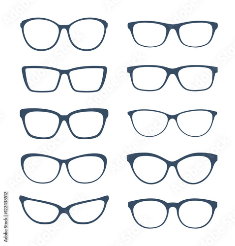 Set of glasses isolated on white background. Vector illustration. Ready for your design