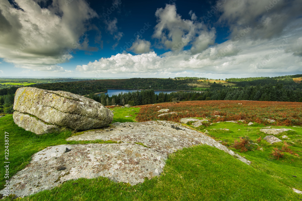 Panoramic vista over Dartmoor at fall Panoramic vista over Dartmoor at fall