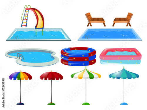 Swimming pools and umbrellas