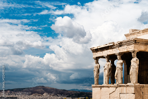 Caryatides of Erechtheion in Acropolis, Athens, Greece