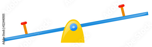 Seesaw on white background