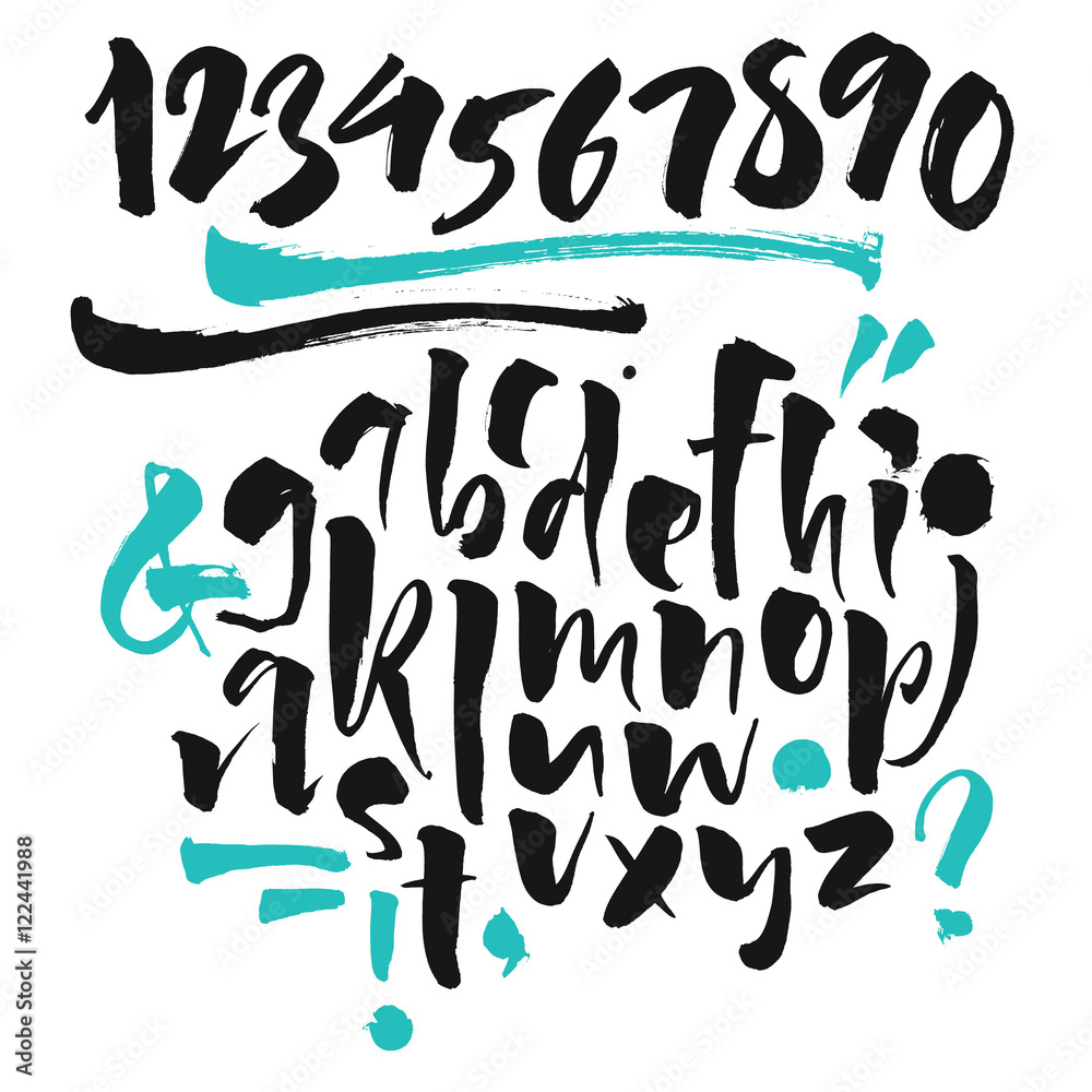 Vector alphabet. Hand drawn letters. Letters of the alphabet written with a brush. Vector alphabet. Hand drawn letters. Letters of the alphabet written with a brush.