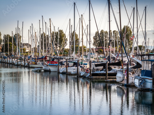 sail boats and yachts anchored in marina © Pierrette Guertin