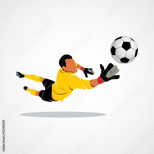 Little goalkeeper, vector icon