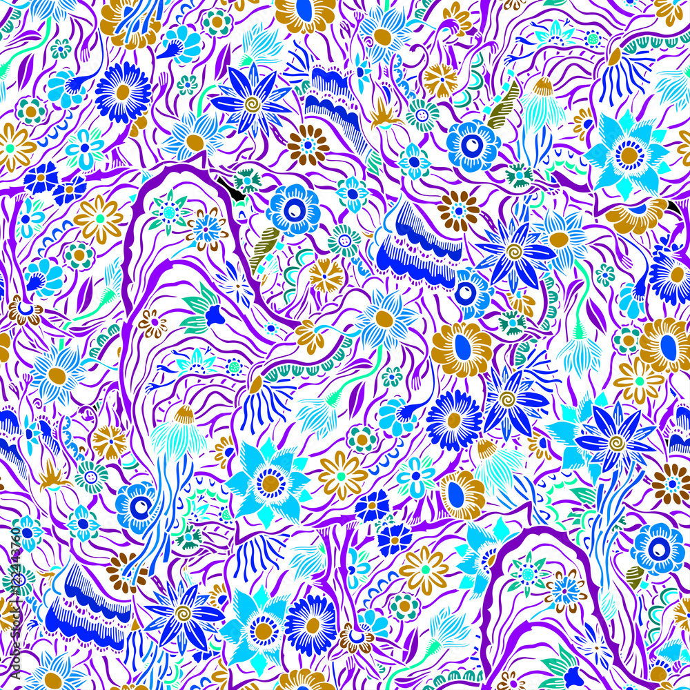 pattern with garden flowers