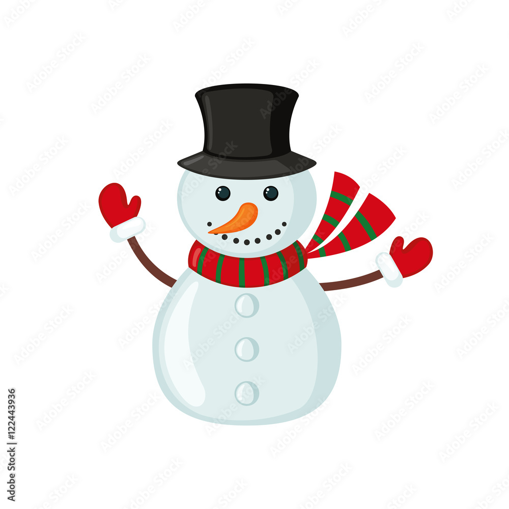 Snowman icon in flat style. Snowman icon in flat style.