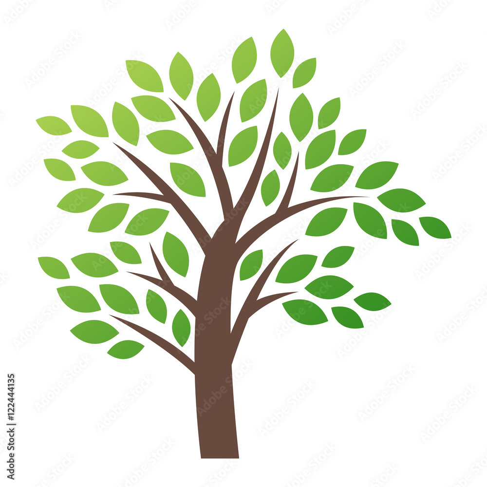 Stylized vector tree logo icon Stylized vector tree logo icon