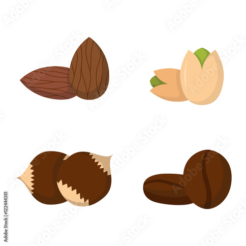 Pile of nuts vector illustration.