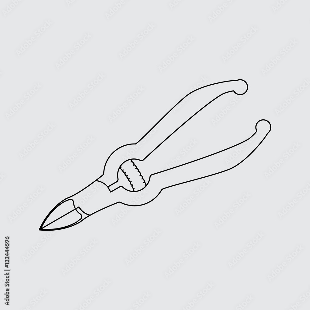 manicure nippers line icon. Flat style manicure nippers line icon. Flat style