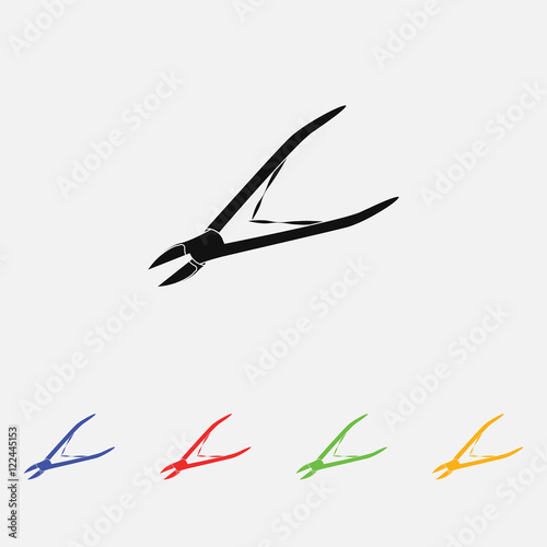manicure nippers simple icon. Flat style
