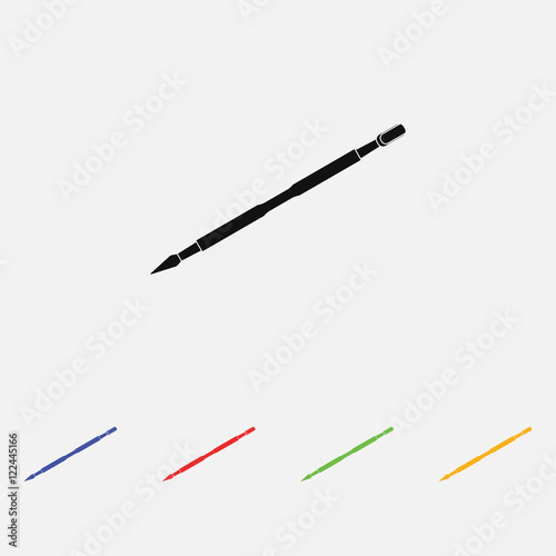 nail cuticle tool icon Flat style