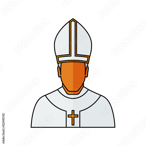 pope Vector illustration. Religion icon. Silhouette. Flat style.