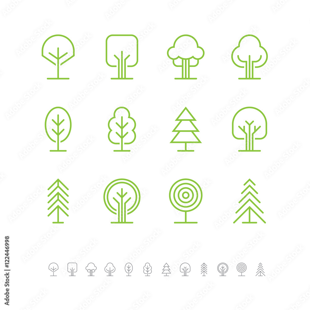 Tree icons set 1
