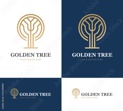 Abstract tree on blue background