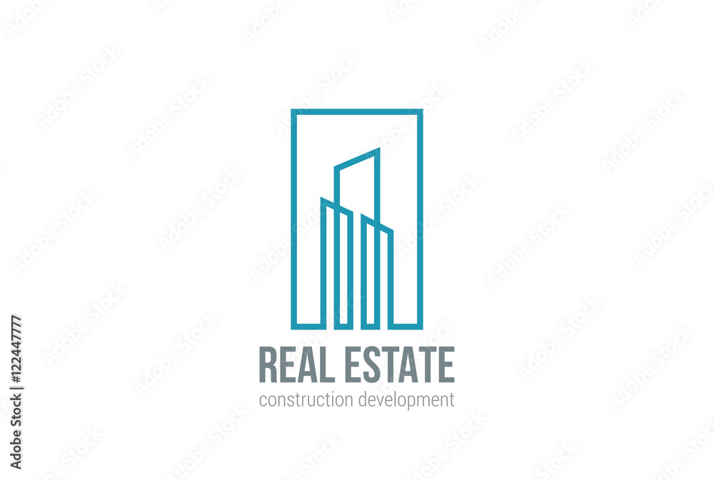 Real Estate Logo vector Linear Building Construction icon Real Estate Logo vector Linear Building Construction icon