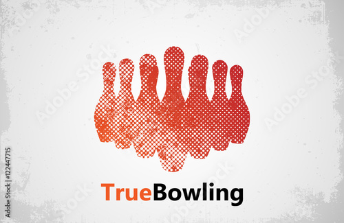 Bowling logo design. Bowling poster design. skittle logo