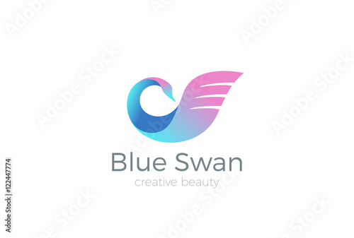 Fototapeta Naklejka Na Ścianę i Meble -  Beauty Cosmetics Swan Logo design vector Bird Logotype icon