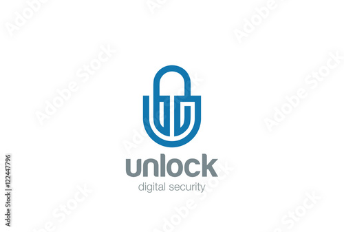 Digital Lock Logo abstract as Logic Labyrinth