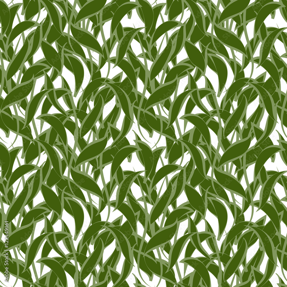 Nature seamless pattern of green branches with leaves Nature seamless pattern of green branches with leaves