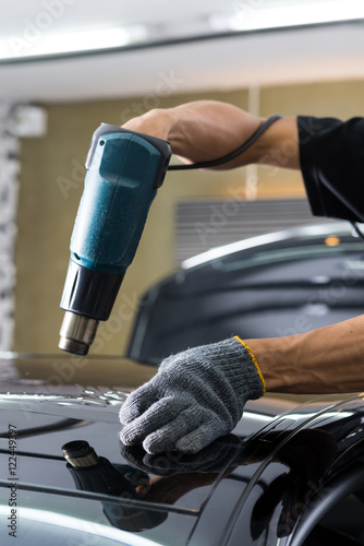 Принти на полотні Car window tinting series : Heat shrinking window film