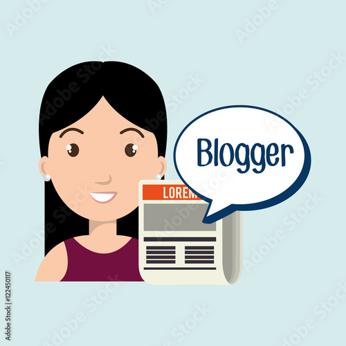 woman cartoon blogger web vector illustration eps 10