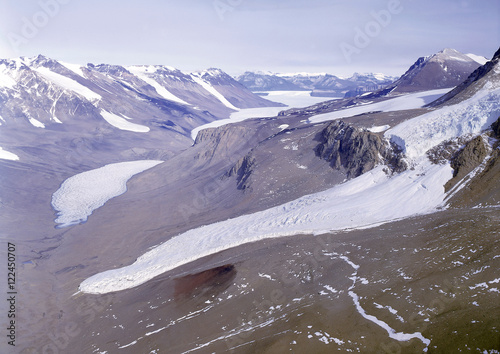 Taylor valley, Antarctica. One of the dry valleys, the dryest place on earth, it never rains.. photo