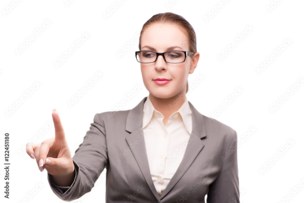 Strict serious businesswoman isolated on white Strict serious businesswoman isolated on white