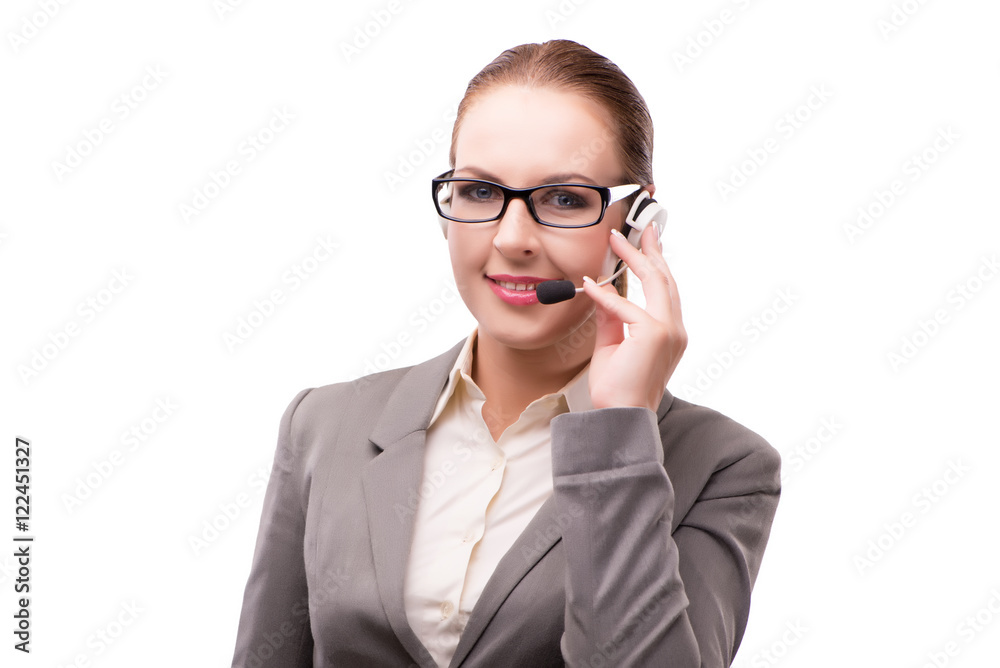 Call center operator isolated on white background Call center operator isolated on white background