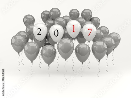 White balloons with 2017 New Year sign
