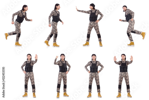 Soldier isolated on the white background