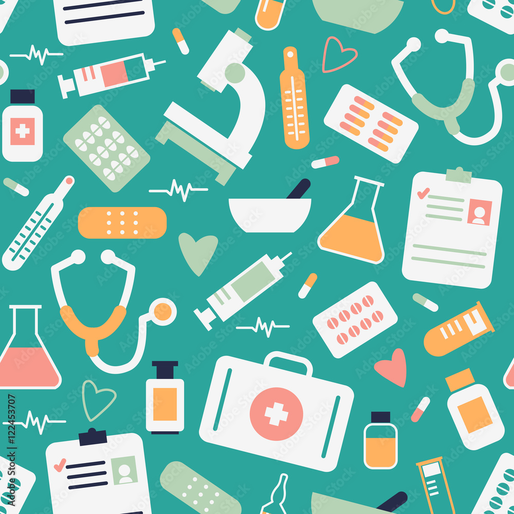 Seamless pattern - Medical set Seamless pattern - Medical set