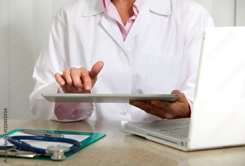 Doctor woman working in clinic. Doctor woman working in clinic.