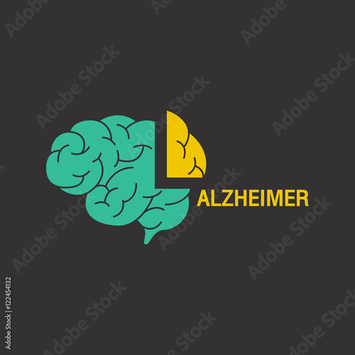 ALZHEIMER logo vector icon design