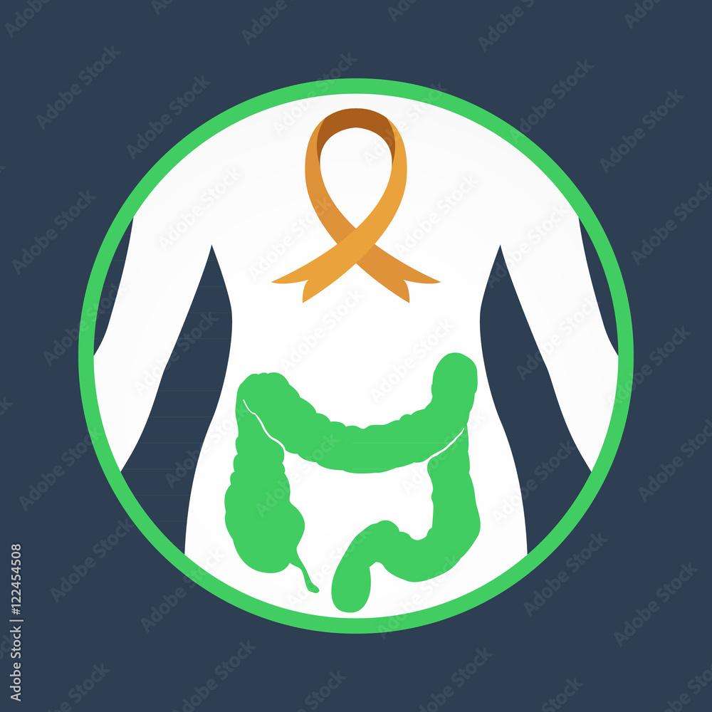 Fotografie Colon Cancer logo vector icon design template