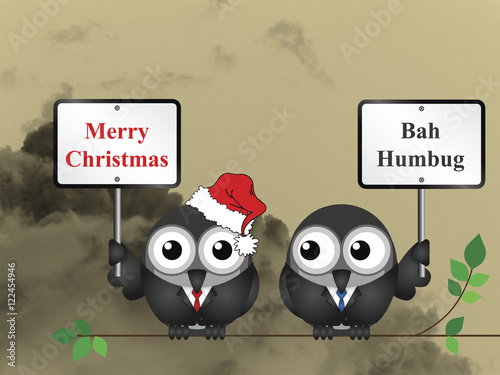 Fotografi Comical the two sides of Christmas