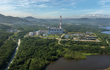 Thermal power plant in the city of Petropavlovsk-Kamchatsky near Avacha Bay.